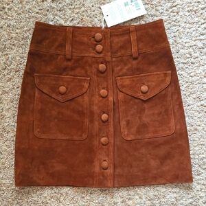 Sezane Suede Bettie Skirt
